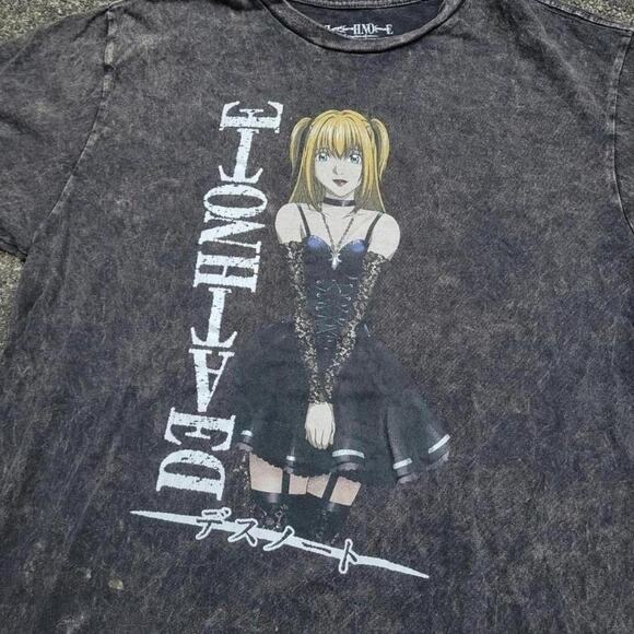 Vtg Y2k Rare DEATH NOTE Misa Amane Graphic Acid Wash Anime Manga T Shirt Lg - Picture 2 of 4